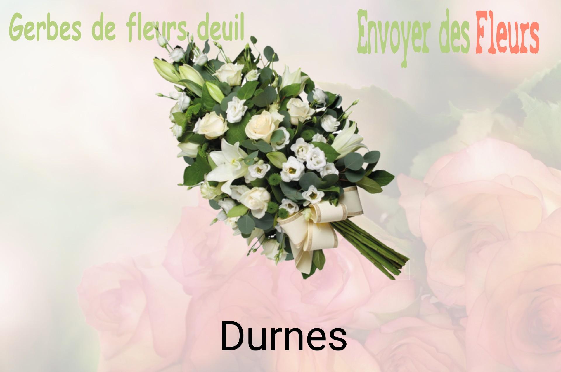 Gerbe de fleurs de deuil livrée à Durnes